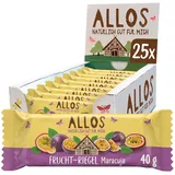 Allos Fruchtriegel Maracuja, Bio Riegel, Energieriegel, Sportriegel, Vegan, 25 x 40g