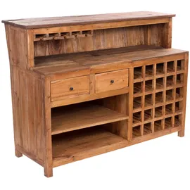 DESIGN DELIGHTS Barschrank 150 x 110 x 55 cm Honigfarben Gewachst