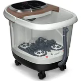 SOARS Fußbad Massagegerät elektrisch, Fußbadewanne mit Abnehmbarer Massagefläche, mobiles Fußmassagegerät mit Heizungs- & Dusch-Funktion, 10-60min Timer, 35-48°C (Braun)