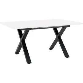 Mäusbacher Esstisch 160/210 x 75 cm Glas Weiß/Schwarz