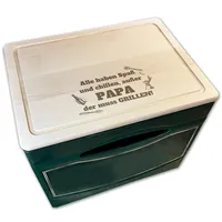 Bierkastensitz Motiv Grillen mit Name personalisiert, Holzbrett Gravur, Geschenkidee für Männer, Oktoberfest, Vatertag, Papa, Opa Geschenk Geburtstag, Bierkasten Hocker, Holz, Bierbank, Biergeschenk