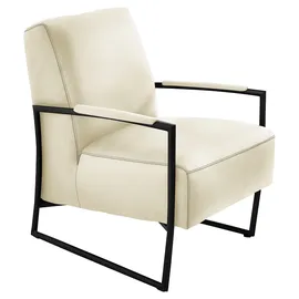 K+W Komfort & Wohnen Cocktailsessel 62 x 77 x 83 cm Weiß mit bezogenen Armlehnen