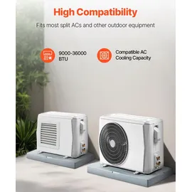 Vevor Mini-Split-Pad für 9000–36000 BTU Kanallose Klimaanlagen 960x460x74 mm Kunststoff-Antivibrationspads Max. Belastung 181 kg
