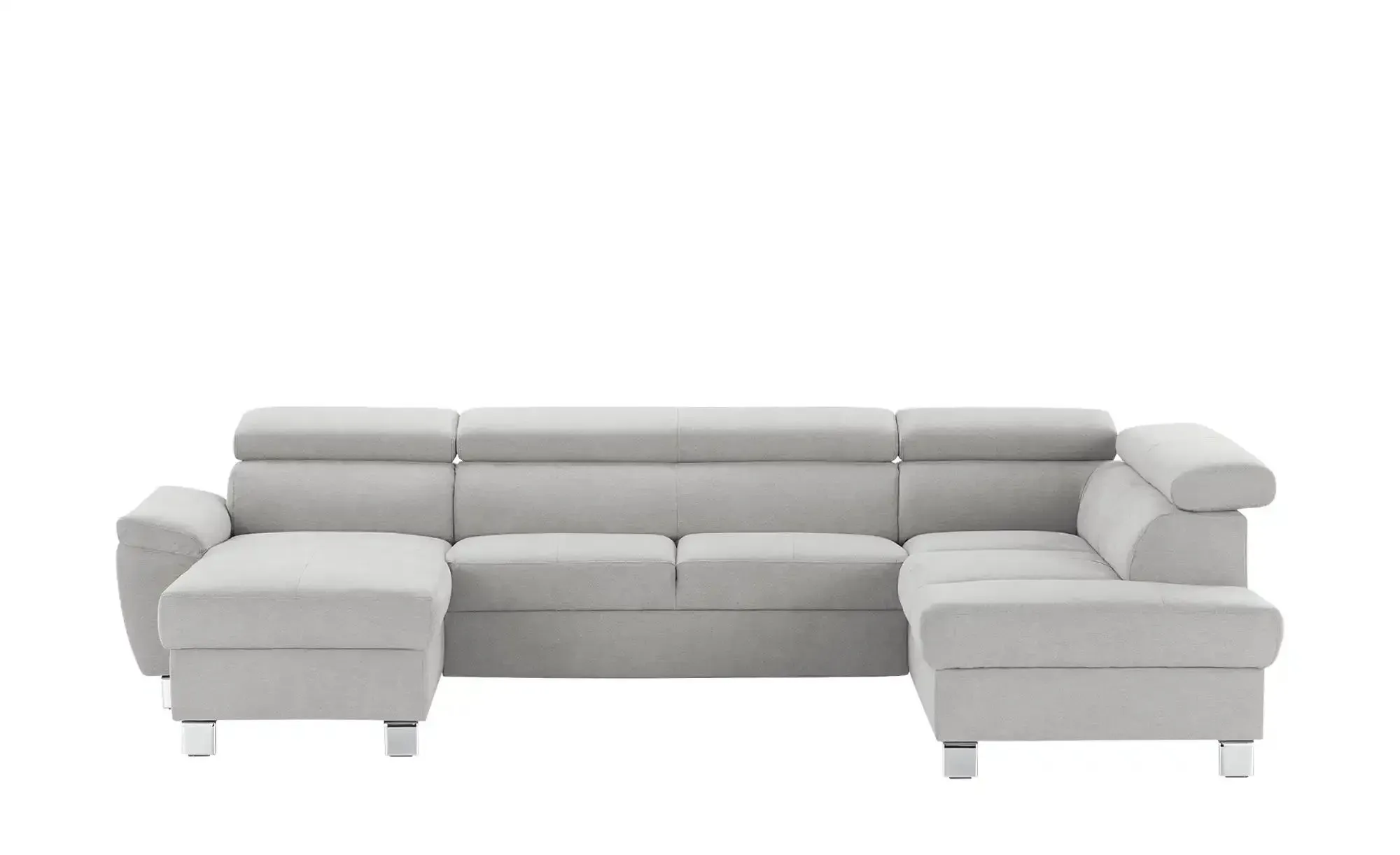 Primo Wohnlandschaft aus Mikrofaser Avola ¦ grau ¦ Maße (cm): B: 318 H: 90 T: 208.0