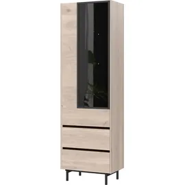 Germania Vitrine Cantoria 64 x 206 x 40 cm Schwarz/Grau