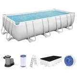 Bestway Power Steel Frame Pool Komplett-Set 549 x 274 x 122cm Plane Leiter Pumpe