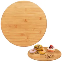 Relaxdays Drehteller, Bambus, Hellbraun