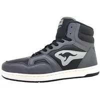 KangaROOS Unisex K-Slam Point Mid Sneaker, Steel Grey/Jet Black,