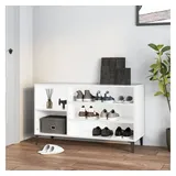 furnicato Schuhschrank 102x36x60 cm Hochglanz-Weiß aus Holzwerkstoff und Metall (1-St) weiß 36 cm x 60 cm x 102 cm
