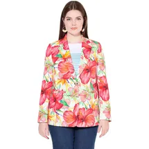 Ulla Popken Blazer floral Mohnrot 50