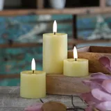 uYuni LED Mini Kerzenset Thea Uyuni Timer bis 400 Std D: 5cm gelb 3er Set