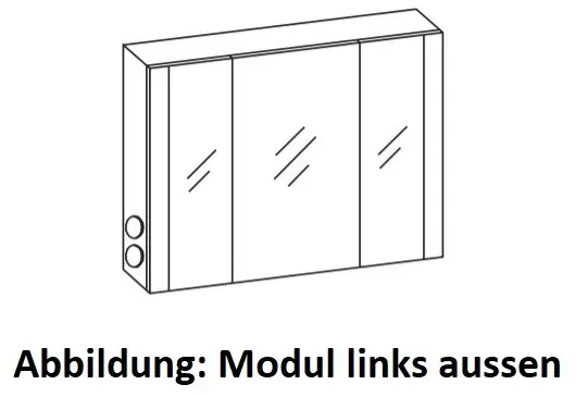 Artiqua LED-Spiegelschrank , Riviera Eiche quer NB, 071-SET-2-92-RA-438 071-SET-2-92-RA-438