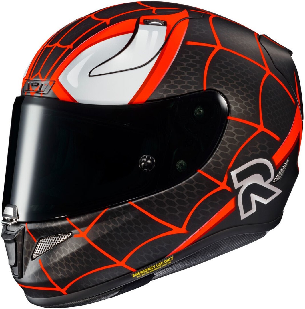 HJC RPHA 11 Miles Morales Marvel Helm, zwart-wit-rood, S