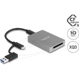 DeLock USB Type-C Card Reader im Aluminium Gehäuse für CFexp, Speicherkartenlesegerät, Grau