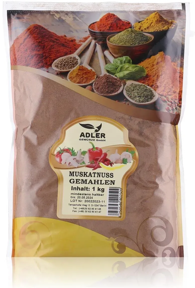 Adler Gewürze Muskatnuss gemahlen 1000g