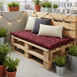 Relaxdays Bankauflage 190 x 70 x 8 cm rot 1 St.