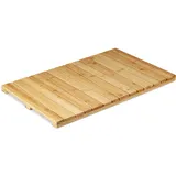 Relaxdays Bambusmatte für Badezimmer, Stopper, hygienisch, feuchtigkeitsbeständig, Fußmatte 40x65 cm,