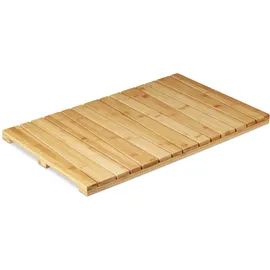 Relaxdays Bambusmatte für Badezimmer, Stopper, hygienisch, feuchtigkeitsbeständig, Fußmatte 40x65 cm,