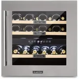 Klarstein Einbau-Weinkühlschrank, 2 Zonen Getränkekühlschrank Klein, Kleiner Weinschrank 85L, Wein-Kühlschrank Klein mit Glastür, Indoor/Outdoor Flaschenkühlschrank, Wine Fridge 36 Flaschen
