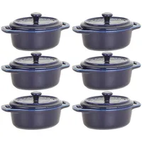 Staub Keramik Mini Cocotte Oval Dunkelblau 11 cm Ceramic 0,2 L