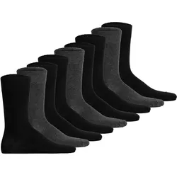 Hudson Unisex Socken, 9er Pack - Easy, Komfortbund, Basic Socken, einfarbig Schwarz/Grau 43-46