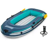 BESTWAY Hydro Force Schlauchboot-Set Trek X2, 232 x 118 x 37 cm, 2 Personen, 250 kg Belastbarkeit, 3 Luftkammern, Inflata-Shield-Material, inkl. Ruder, Handpumpe, GS-Zertifiziert