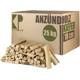 Anmachholz 5-100 kg Kiefer Anzündholz Anfeuerholz Brennholz Holz für Kamin Grill Ofen Trocken BBQ Smoker Kaminholz Anzünder 18 cm Ofenholz Ofenfertig Kingpower, Menge:25 kg