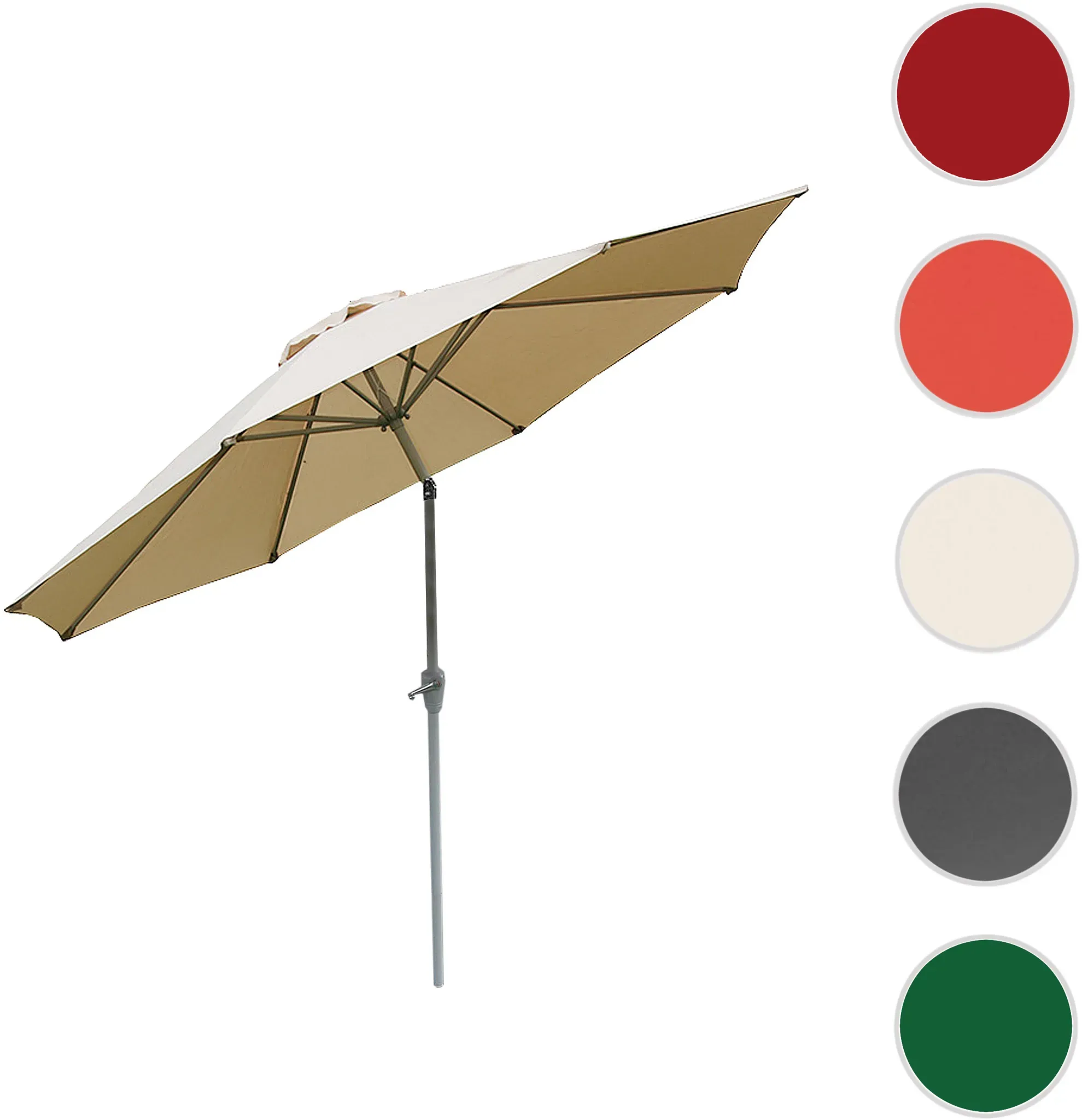 Sonnenschirm N18, Gartenschirm, Ø 2,7m neigbar Polyester/Alu 5kg ~ creme
