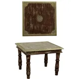 Marrakesch Orient & Mediterran Interior Vintage Wohnzimmertisch Beistelltisch aus Holz Anjay braun - 55cm -