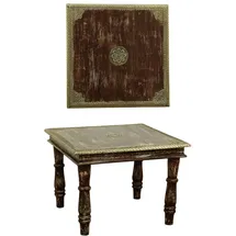 Marrakesch Orient & Mediterran Interior Vintage Wohnzimmertisch Beistelltisch aus Holz Anjay braun - 55cm -