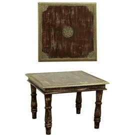 Marrakesch Orient & Mediterran Interior Vintage Wohnzimmertisch Beistelltisch aus Holz Anjay braun - 55cm -