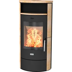 Kaminofen HEATHUS "Piacenza Sandstein", schwarz (baumarkt), Kaminöfen, Warmhaltefach