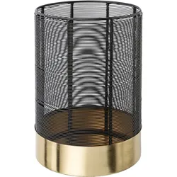 Windlicht LEONIQUE "Kerzenhalter Alienor", gold (schwarz, goldfarben), H:25cm Ø:18cm, Metall, Kerzenhalter, aus Metall, mit Draht-Struktur