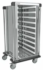 novocal Sterilgut-Transportwagen mit Auflageschienen für Module CI-STGW1-10-F , Maße(BxTxH): 72 x 71 x 147 cm, CI-STGW1-10-F
