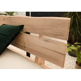 Massivmoebel24 Balkenbett Wildeiche 140x200 bianco geölt Jangali 110