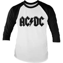 AC/DC Black Logo Retro Baseball Long Sleeve Tee weiß XXL