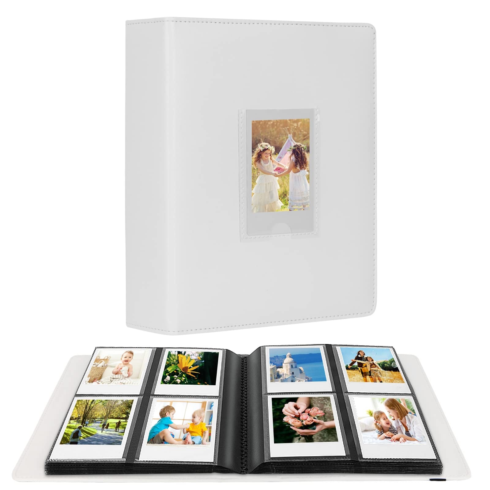 288 Vertikale Fotos für Instax Mini Fotoalbum, Frontfenster, Für Polaroid Buch Album 2x3 Für Fujifilm Instax Mini 12 11 9 8 40 Film, Polaroid 300, HP Sprocket, K-pop Fotokarten (Weiß)