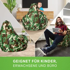 Green Bean Sitzsack Grün, Braun, Textil, Füllung: Styroporkugeln, Oval, 70x90x80 cm, Hergestellt in Deutschland, Wohnzimmer, Hocker, Sitzsäcke, XXL Sitzsäcke