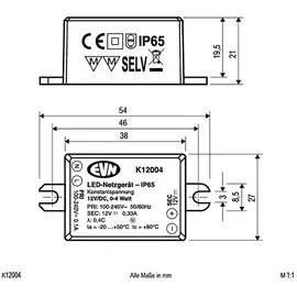 EVN K12004 LED-Trafo Konstantspannung 12 V/DC 1St.
