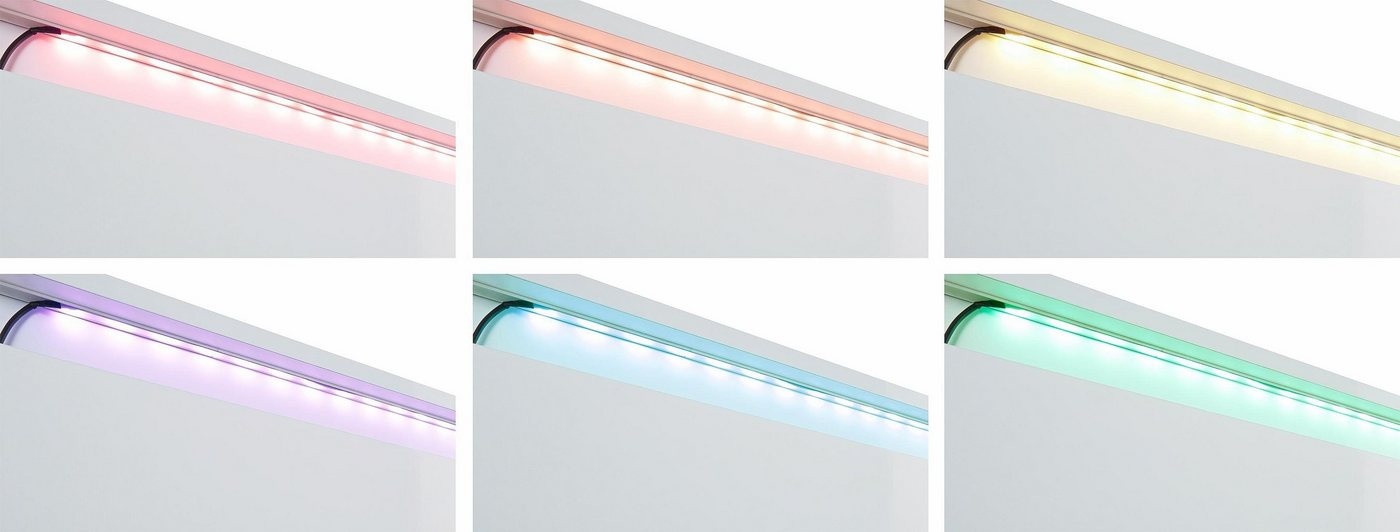 LED Schrankinnenraumbeleuchtung RGB Flexband, LED fest integriert, Farbwechsler, (1 Stück) mit Funkfernbedienung weiß 1 cm x 110 cm