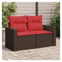 vidaXL Gartensofa 2-Sitzer Loungesofa braun