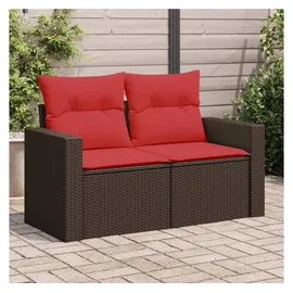 vidaXL Gartensofa 2-Sitzer Loungesofa braun