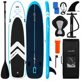 SereneLife SUP Board Aufblasbar Set – Stand Up Paddling Board mit Zubehör und rutschfestem Eva-Deck für See, Fluss, Touring, Yoga und Freizeit