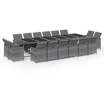 vidaXL Garten-Essgruppe 17-tlg. Grau