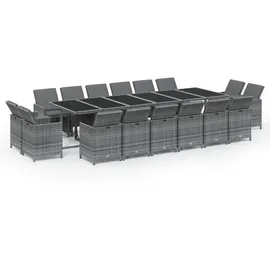 vidaXL Garten-Essgruppe 17-tlg. Grau