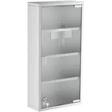 GiPP Medizinschrank, Silber, Kunststoff, Rechteckig,Rechteckig, Bodenplatte, 30x60x12 cm, Badezimmer, Badezimmerschränke, Medizinschränke