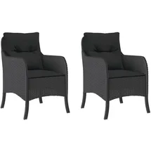 vidaXL Gartenstuhl 53,7 x 63,1 x 32 cm schwarz 2 St.