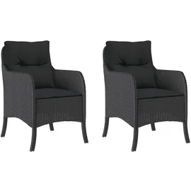 vidaXL Gartenstuhl 53,7 x 63,1 x 32 cm schwarz 2 St.