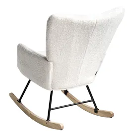 Beliani Schaukelsessel SANDVE Bouclé 72 x 98 x 87 cm Weiß/Schwarz/Braun