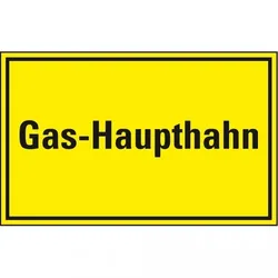 Dreifke® Hinweisschild Gas-Haupthahn, Recycling-Verbundplatte, 300x200mm